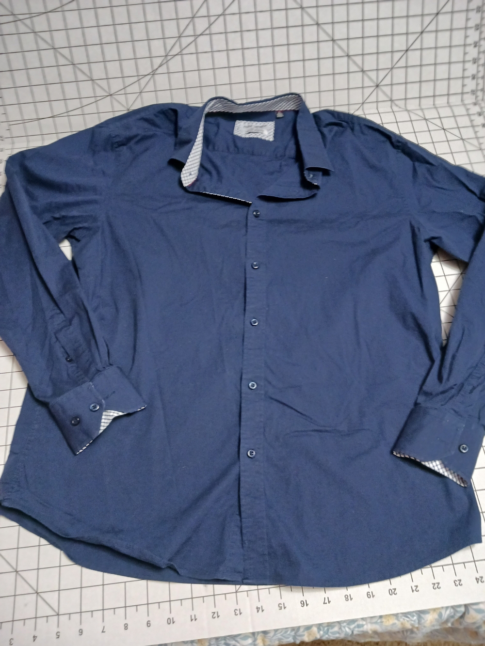 Slim Fit Navy Long-Sleeve Dress Shirt